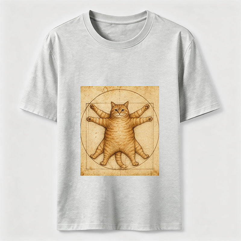 Da Vinci Manuscript Cat Art Graphic Tee