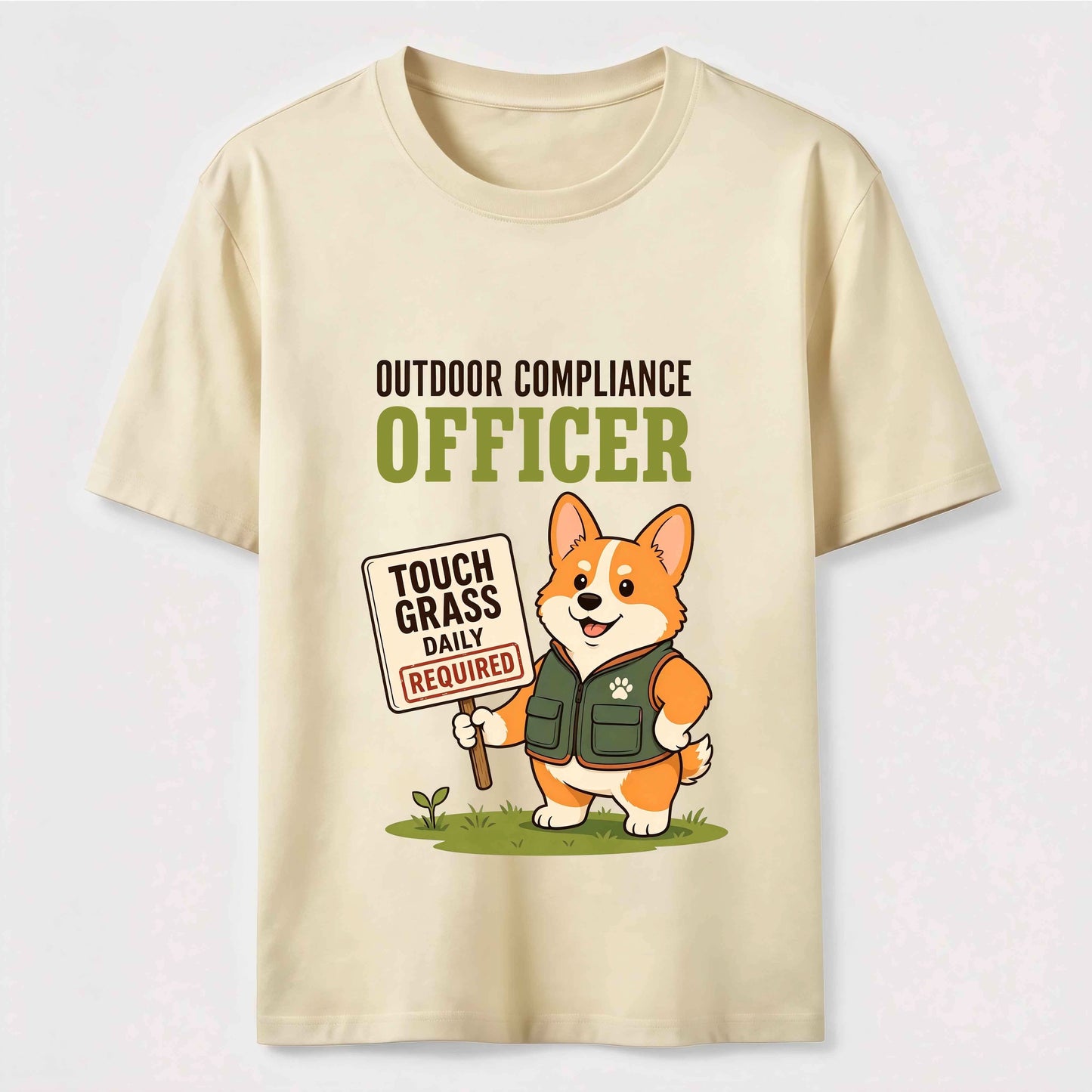 Outdoor Compliance Officer Funny Corgi T-Shirt