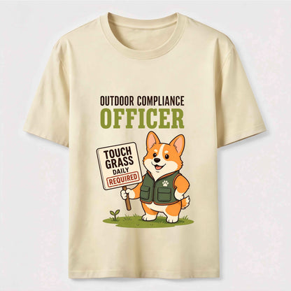 Outdoor Compliance Officer Funny Corgi T-Shirt