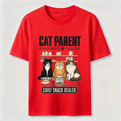 Multi Cat Parent Chief Snack Dealer Cute Cat Lover T-Shirt