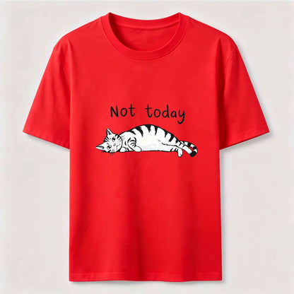 Not Today Funny Lazy Cat Graphic Tee