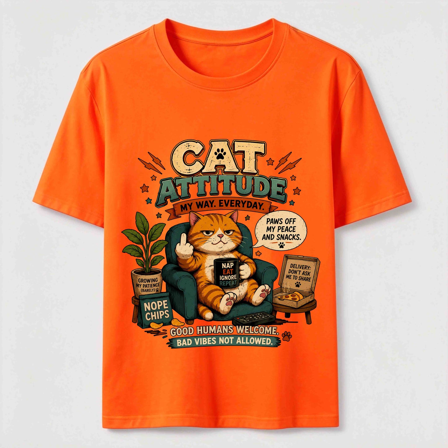 Cat Attitude Graphic Tee