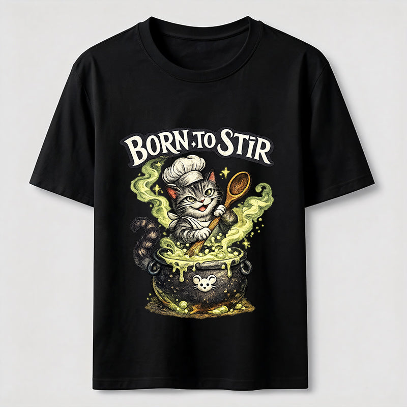 Mischievous Chef Cat Cauldron T-Shirt