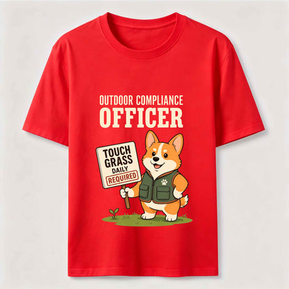 Outdoor Compliance Officer Funny Corgi T-Shirt