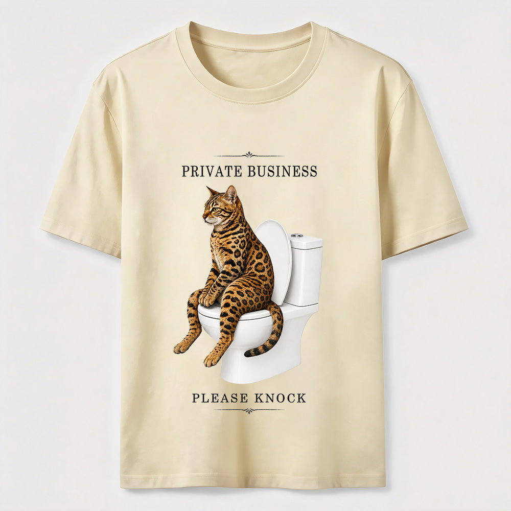 Private Business Cat Bathroom Tee