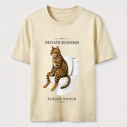 Private Business Cat Bathroom Tee