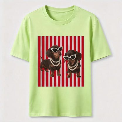 Cool Dachshund Stylish Wiener Dog Sunglasses Graphic Tee