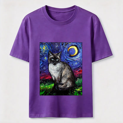 Starry Night Siamese Cat T-Shirt