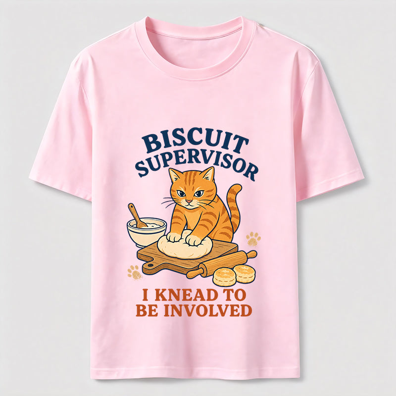 Biscuit Supervisor Funny Baking Cat T-Shirt