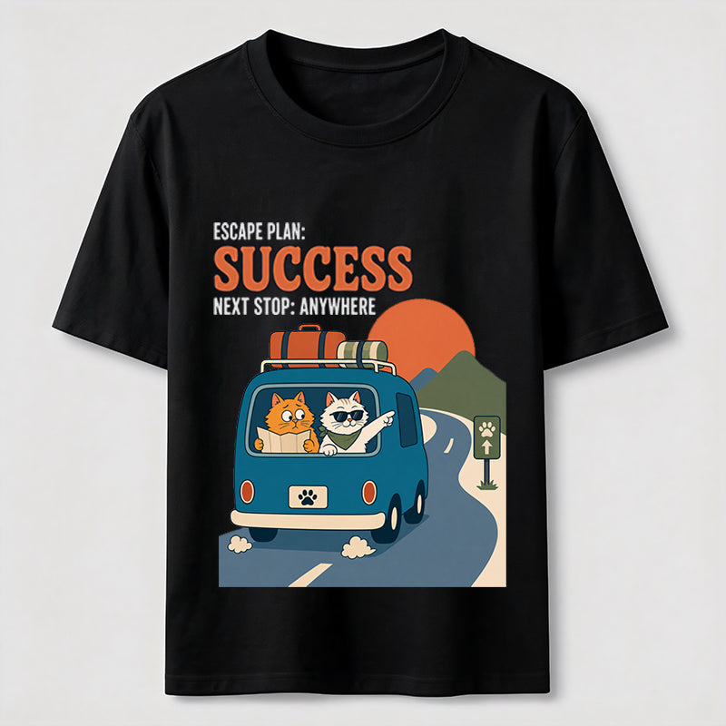 Escape Plan Cat Road Trip T-Shirt