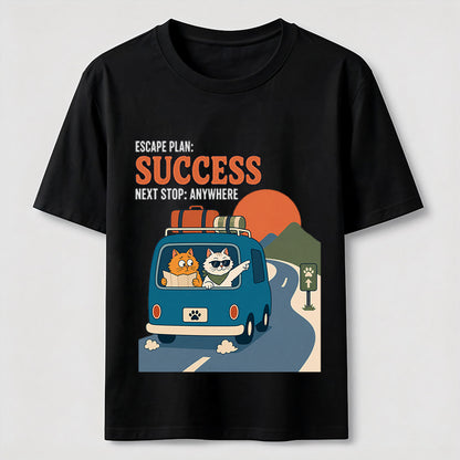 Escape Plan Cat Road Trip T-Shirt