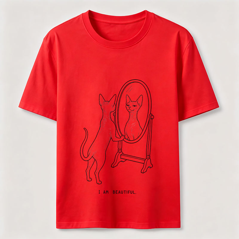 I Am Beautiful Cat Shirt Self Confident Cat Lover Graphic Tee