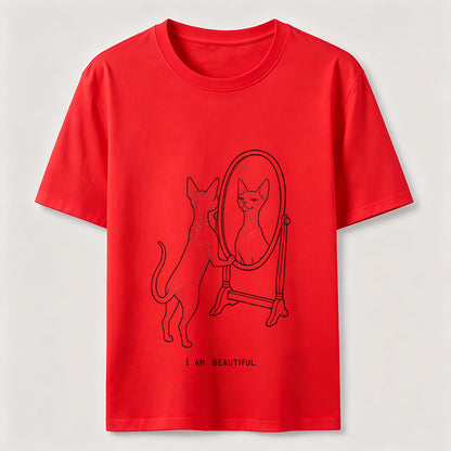 I Am Beautiful Cat Shirt Self Confident Cat Lover Graphic Tee