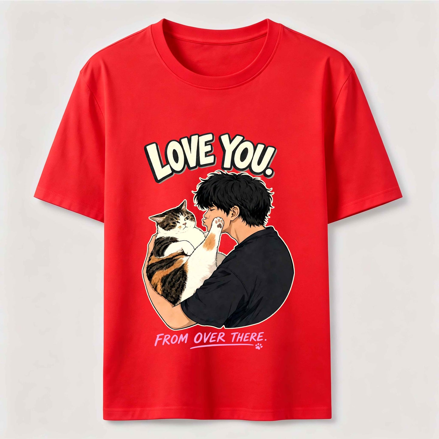 Love You From Over There Funny Cat T-Shirt