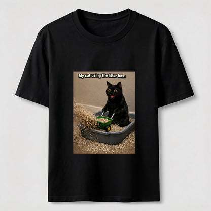 Litter Box Construction Cat T-Shirt