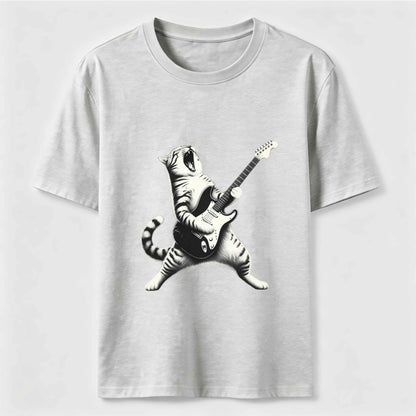 Rockstar Cat Vintage Guitar Streetwear Tee