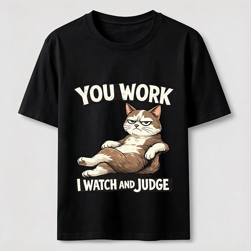 Judgmental Office Cat Humor T-Shirt