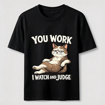 Judgmental Office Cat Humor T-Shirt