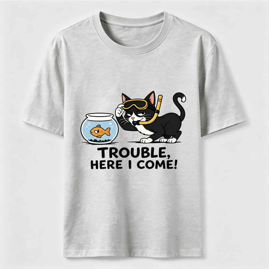 Just Another Day Causing Trouble Funny Cat Tee