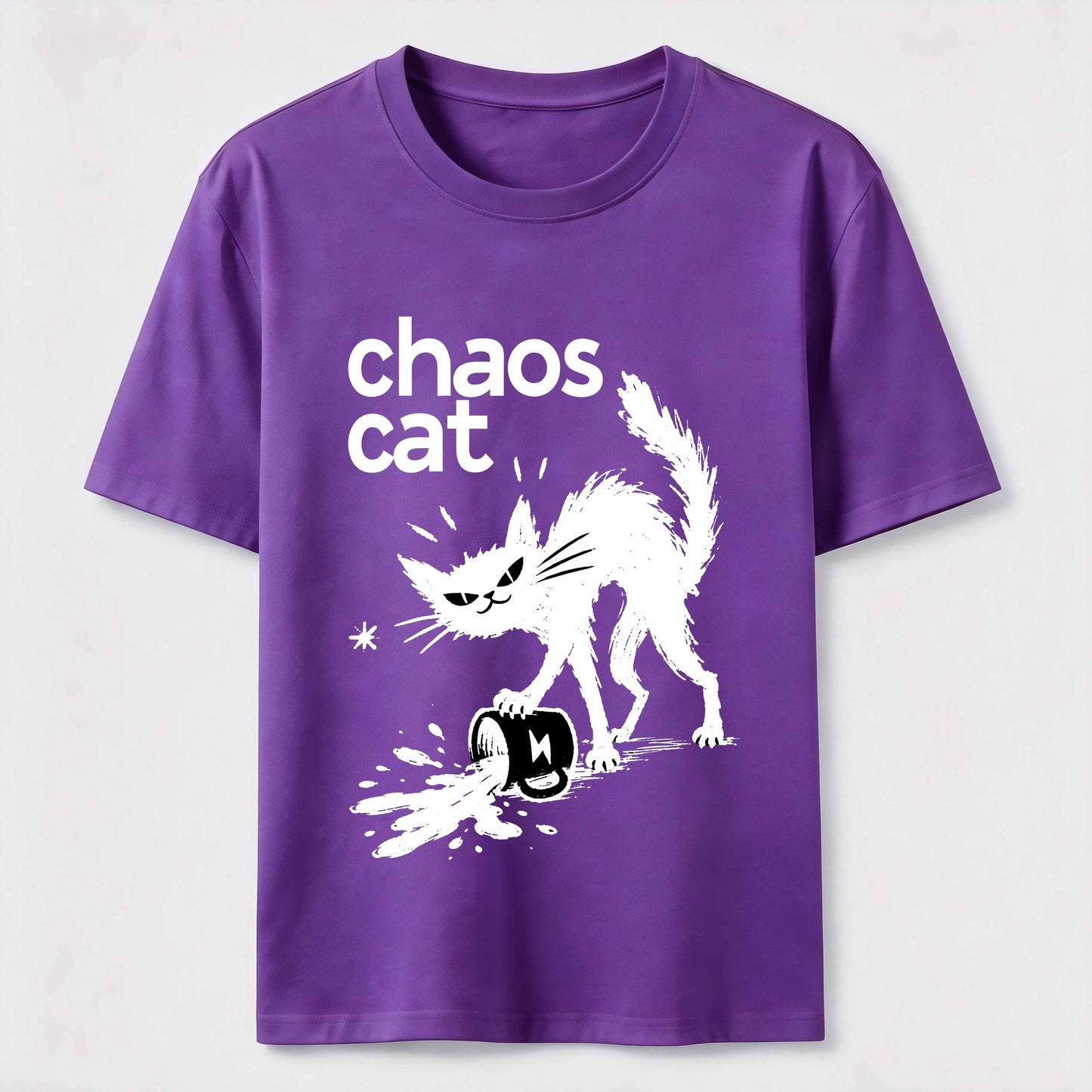 Ink Spill Mischief Cat T-Shirt