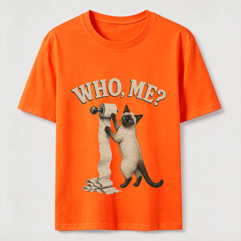 Who Me Toilet Paper Cat Tee