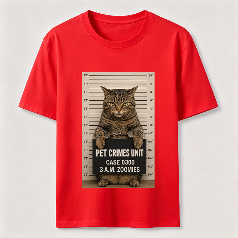 Pet Crimes Unit Cat Mugshot Tee