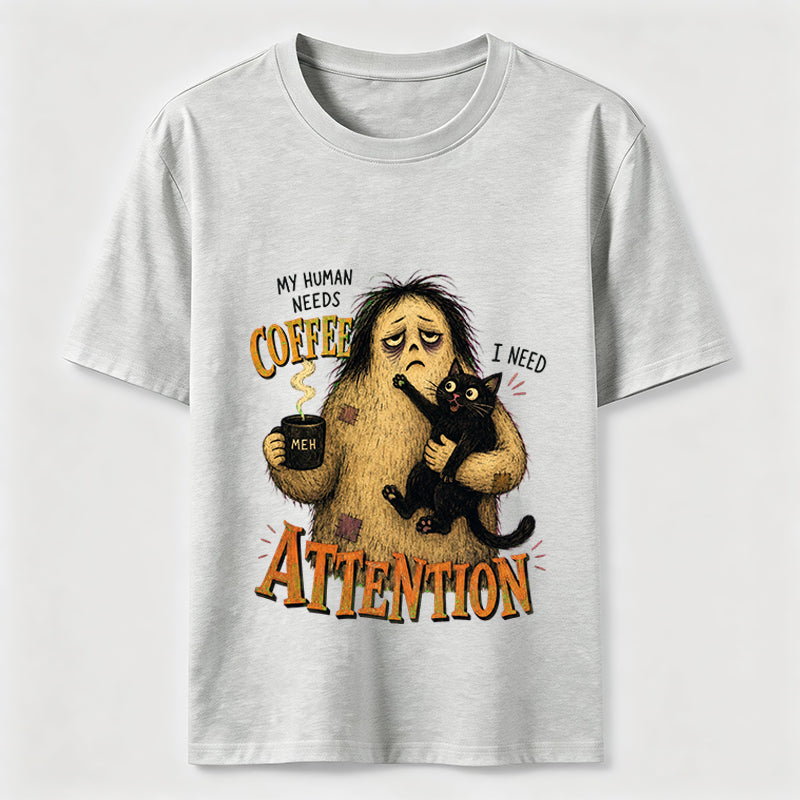 Coffee And Attention Cat T-Shirt