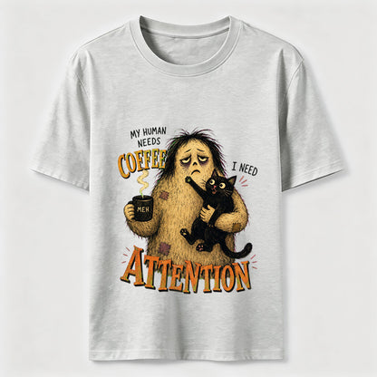 Coffee And Attention Cat T-Shirt