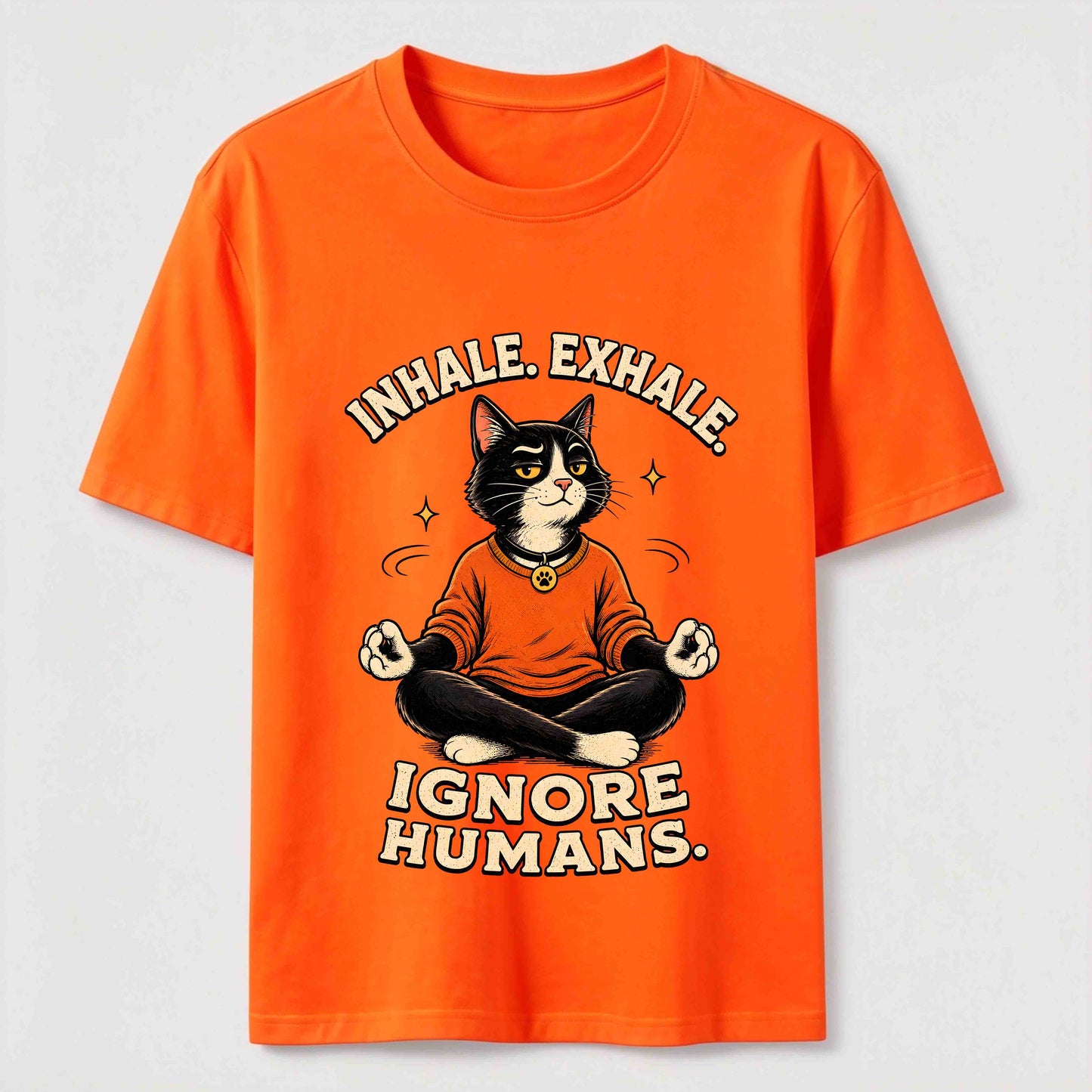 Zen Meditation Cat Humor T-Shirt