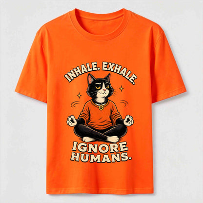 Zen Meditation Cat Humor T-Shirt