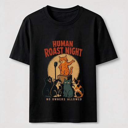 No Owners Allowed Cat Comedy Club Graphic Shirt