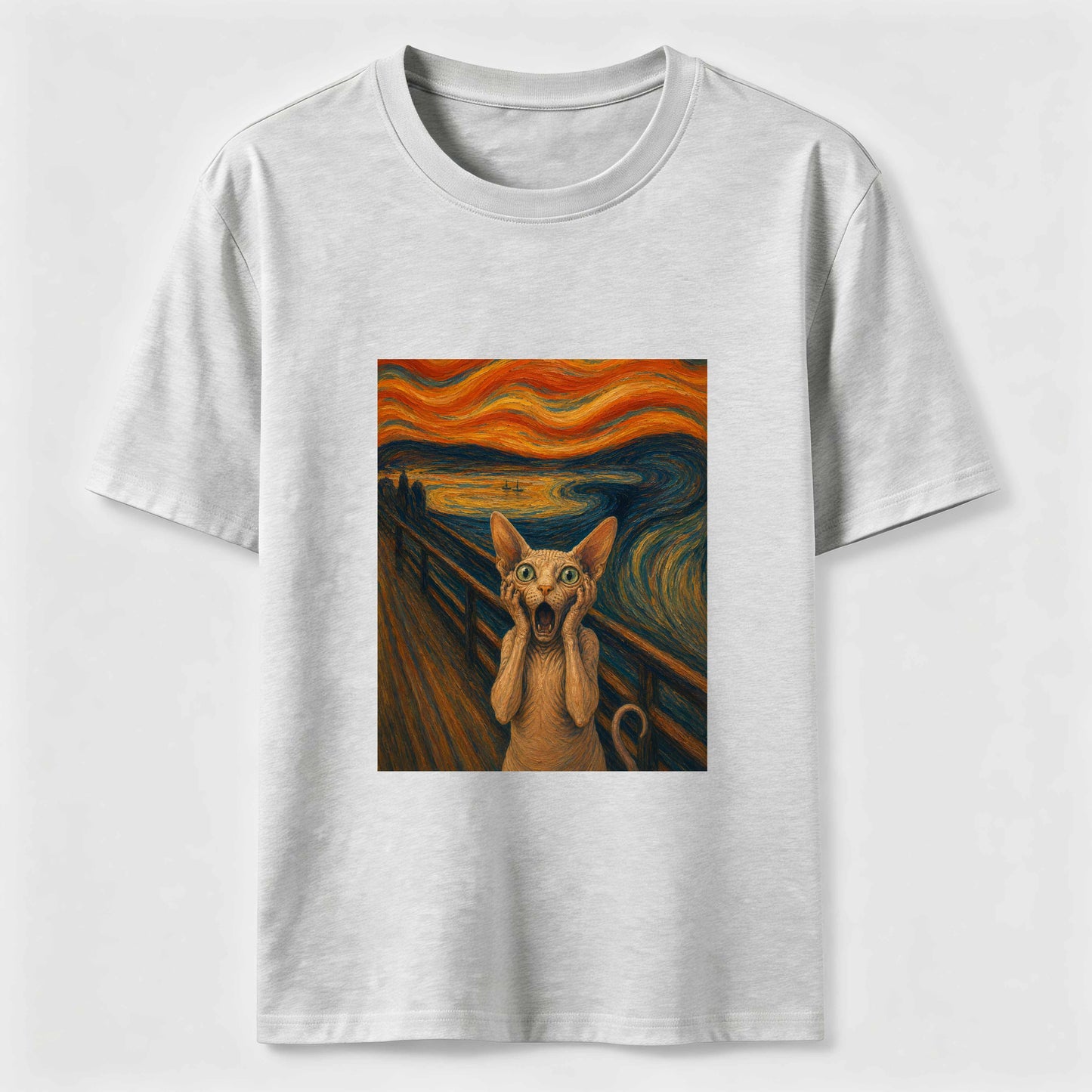 Scream Cat Art Graphic Tee