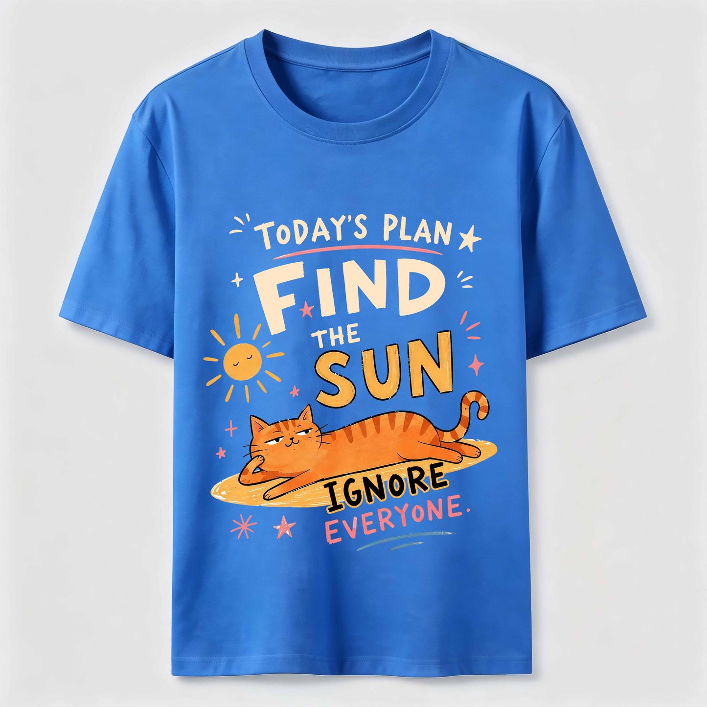 Sun-Seeking Orange Cat T-Shirt