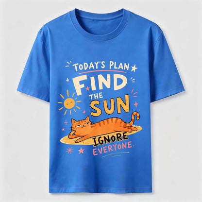 Sun-Seeking Orange Cat T-Shirt