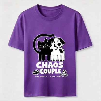 Chaos Couple Cat And Dog Tee