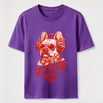 Listen Up Frenchie Music Tee