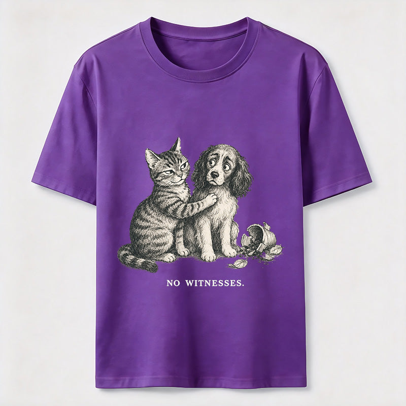No Witnesses Cat And Dog Tee