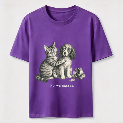 No Witnesses Cat And Dog Tee