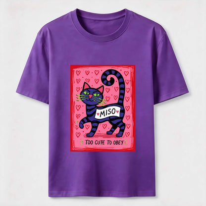 Mischievous Striped Cat Graphic T-Shirt