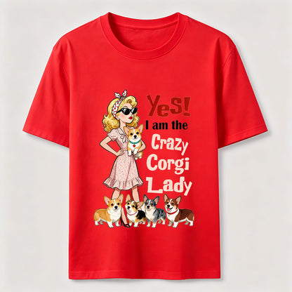 Crazy Corgi Lady Tee
