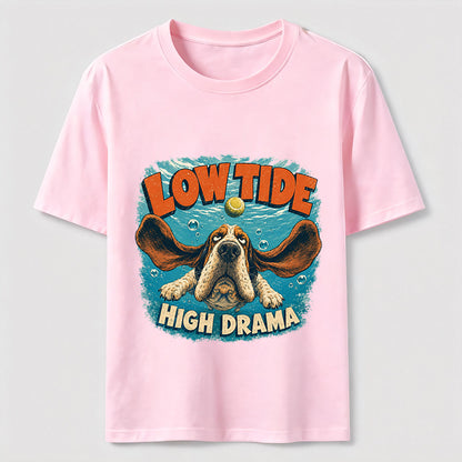 Low Tide High Drama Basset Hound T-Shirt