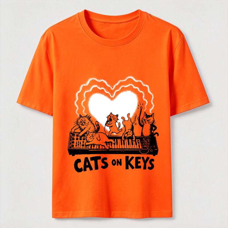 Cats On Keys Music Cat Lover Graphic Tee