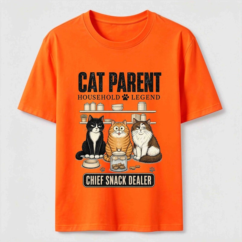 Multi Cat Parent Chief Snack Dealer Cute Cat Lover T-Shirt