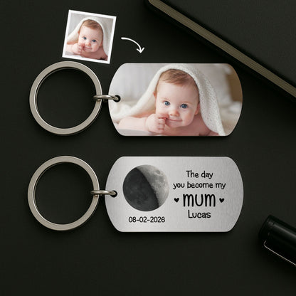 “The Day You Became My Mom / Dad” Personalized Keychain - Cherish Forever