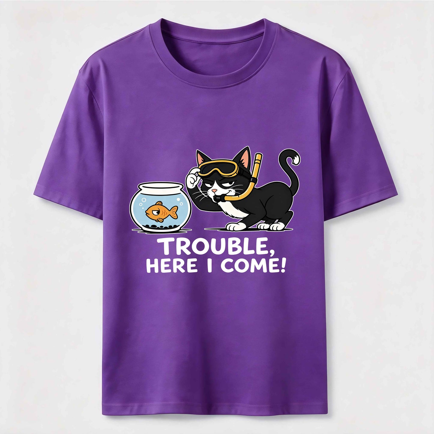 Just Another Day Causing Trouble Funny Cat Tee