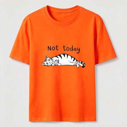 Not Today Funny Lazy Cat Graphic Tee