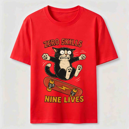 Clumsy Skateboard Cat T-Shirt