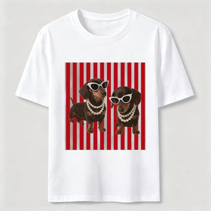 Cool Dachshund Stylish Wiener Dog Sunglasses Graphic Tee