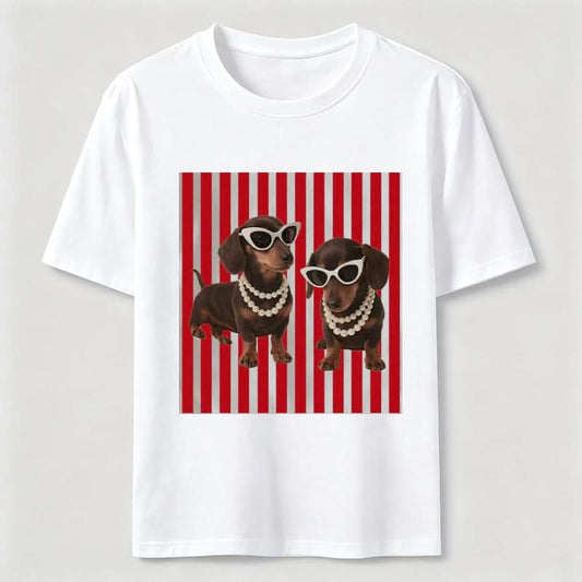 Cool Dachshund Stylish Wiener Dog Sunglasses Graphic Tee