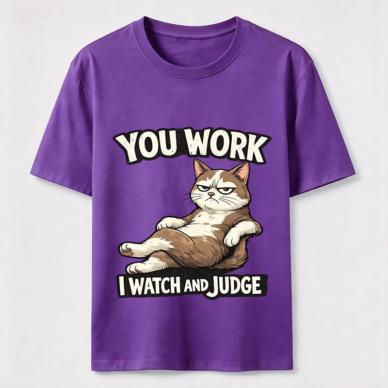 Judgmental Office Cat Humor T-Shirt